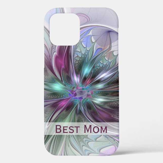 Colourful Fantasy Abstract Fractal Flower Best Mum Case-Mate iPhone Case (Back)