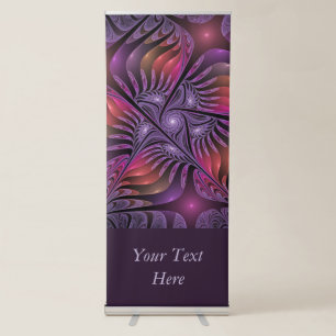 Colourful Fantasy Abstract Modern Art Purple Text Retractable Banner