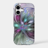 Colourful Fantasy Abstract Modern Fractal Flower