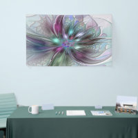 Colourful Fantasy Abstract Modern Fractal Flower