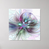 Colourful Fantasy Abstract Modern Fractal Flower