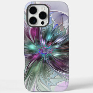 Colourful Fantasy Abstract Modern Fractal Flower iPhone 16 Pro Max Case