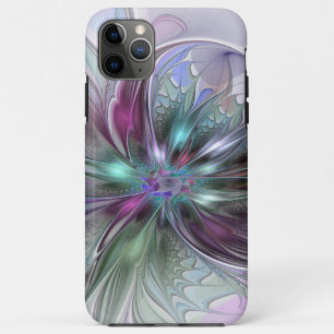Colourful Fantasy Abstract Modern Fractal Flower iPhone 11 Pro Max Case