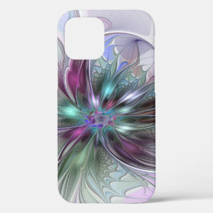 Colourful Fantasy Abstract Modern Fractal Flower iPhone 12 Pro Case