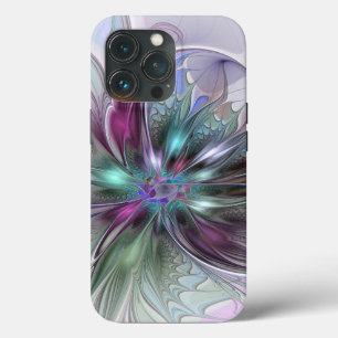 Colourful Fantasy Abstract Modern Fractal Flower iPhone 13 Pro Case