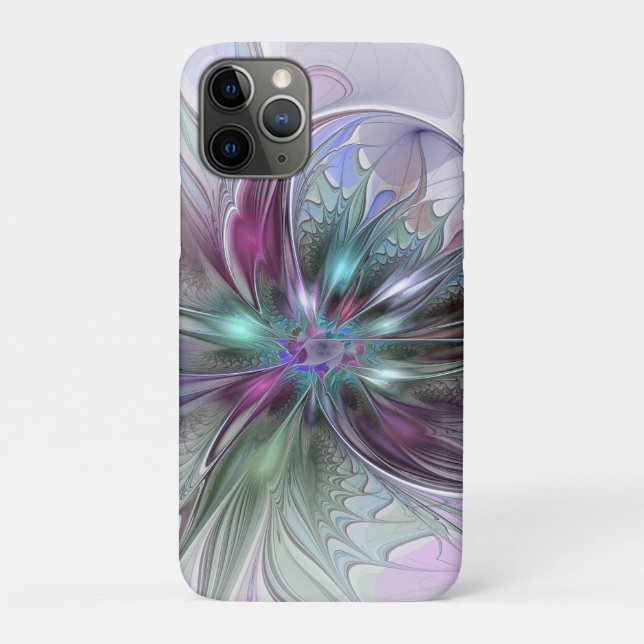 Colourful Fantasy Abstract Modern Fractal Flower Case-Mate iPhone Case (Back)