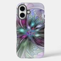 Colourful Fantasy Abstract Modern Fractal Flower