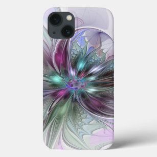 Colourful Fantasy Abstract Modern Fractal Flower iPhone 13 Case