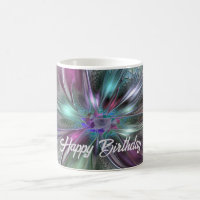 Colourful Fantasy Abstract Modern Fractal Flower