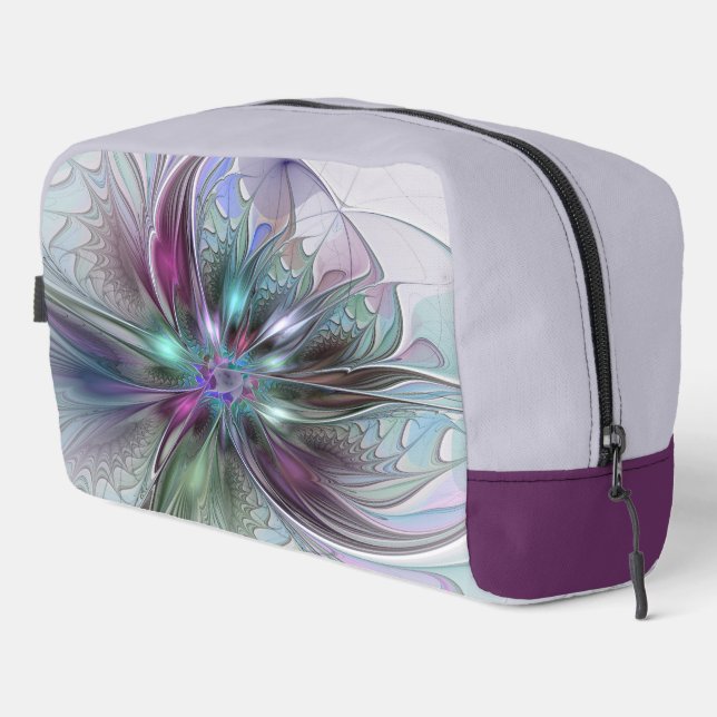 Colourful Fantasy Abstract Modern Fractal Flower Dopp Kit (Right Corner)