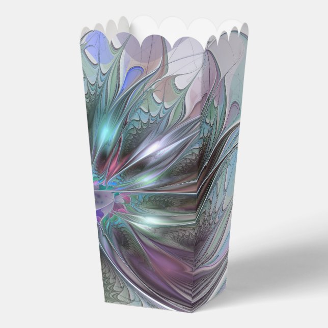 Colourful Fantasy Abstract Modern Fractal Flower Favour Box (Front)