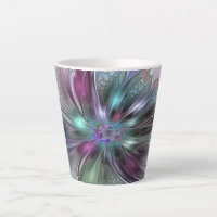 Colourful Fantasy Abstract Modern Fractal Flower