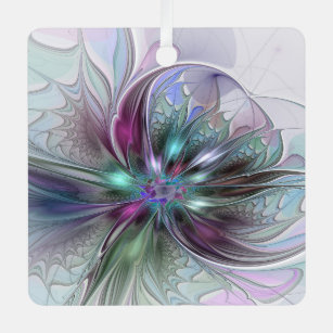 Colourful Fantasy Abstract Modern Fractal Flower Metal Tree Decoration