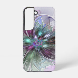Colourful Fantasy Abstract Modern Fractal Flower Samsung Galaxy Case