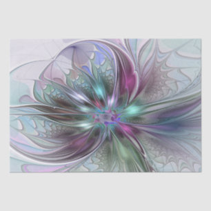Colourful Fantasy Abstract Modern Fractal Flower Tissue Paper