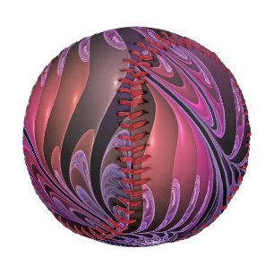 Colourful Fantasy Abstract Modern Purple Fractal Baseball