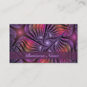 Colourful Fantasy Abstract Modern Purple Fractal Business Card