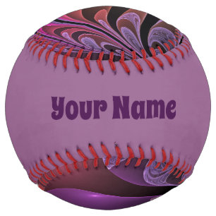 Colourful Fantasy Abstract Purple Fractal Art Name Softball
