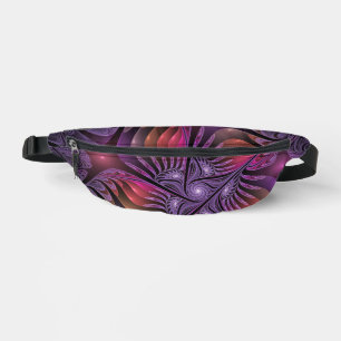 Colourful Fantasy Abstract Trippy Purple Fractal Bum Bags