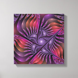 Colourful Fantasy Abstract Trippy Purple Fractal Canvas Print