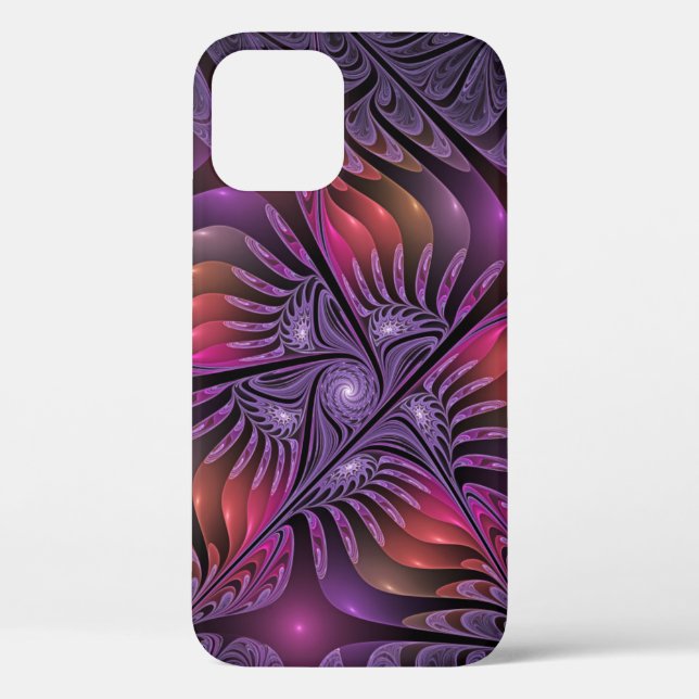 Colourful Fantasy Abstract Trippy Purple Fractal Case-Mate iPhone Case (Back)