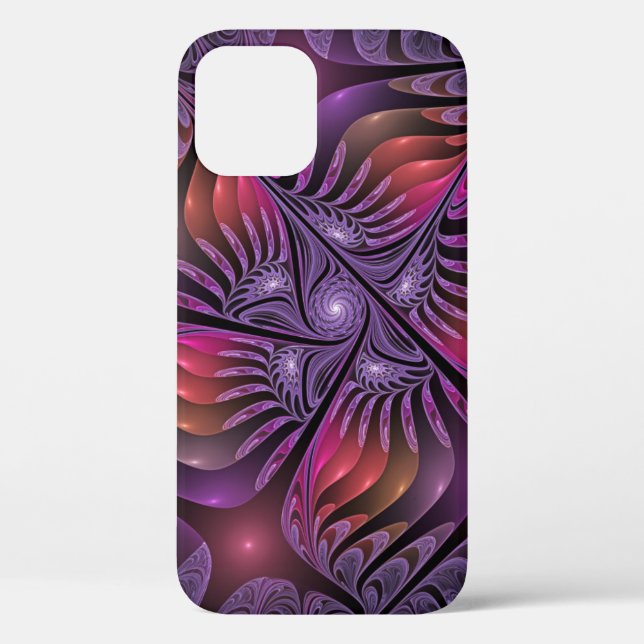 Colourful Fantasy Abstract Trippy Purple Fractal Case-Mate iPhone Case (Back)