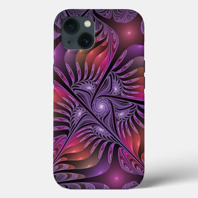 Colourful Fantasy Abstract Trippy Purple Fractal Case-Mate iPhone Case (Back)