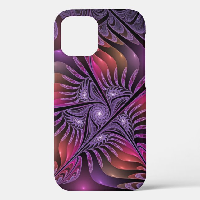 Colourful Fantasy Abstract Trippy Purple Fractal Case-Mate iPhone Case (Back)