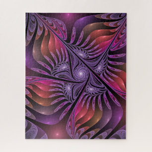 Colourful Fantasy Abstract Trippy Purple Fractal Jigsaw Puzzle