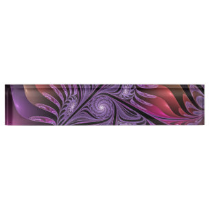 Colourful Fantasy Abstract Trippy Purple Fractal Nameplate