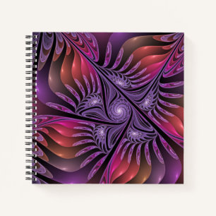 Colourful Fantasy Abstract Trippy Purple Fractal Notebook