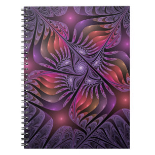 Colourful Fantasy Abstract Trippy Purple Fractal Notebook