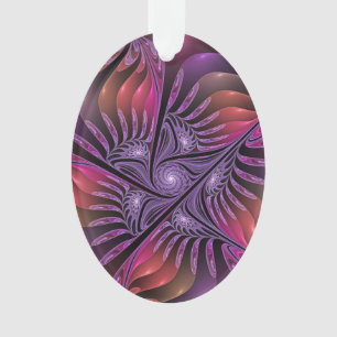Colourful Fantasy Abstract Trippy Purple Fractal Ornament