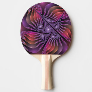 Colourful Fantasy Abstract Trippy Purple Fractal Ping Pong Paddle