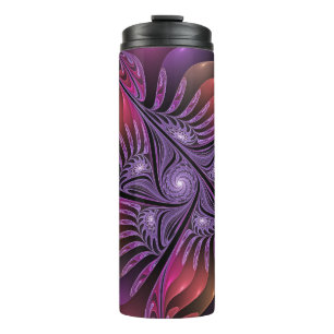 Colourful Fantasy Abstract Trippy Purple Fractal Thermal Tumbler