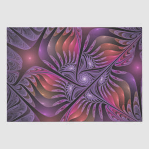 Colourful Fantasy Abstract Trippy Purple Fractal Tissue Paper