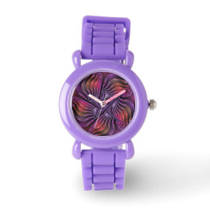 Colourful Fantasy Abstract Trippy Purple Fractal Watch