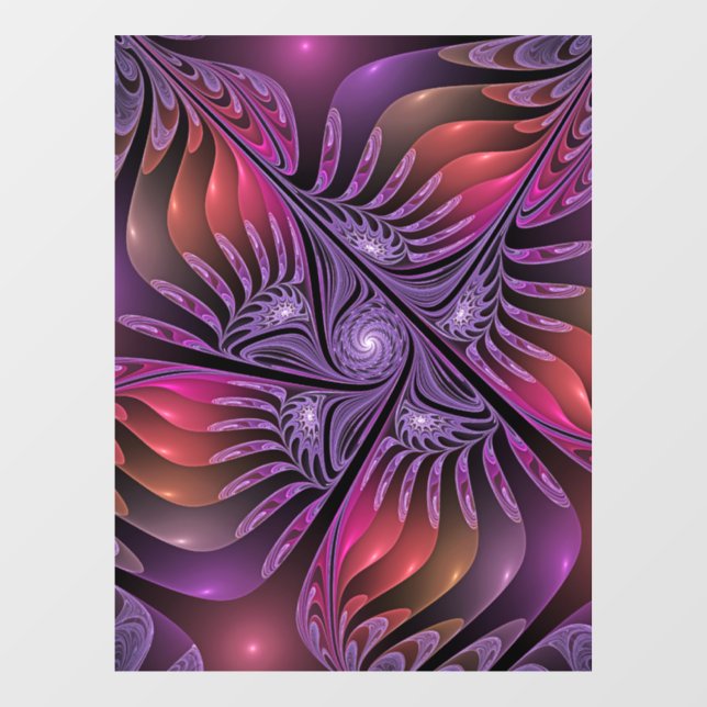 Colourful Fantasy Abstract Trippy Purple Fractal Window Cling (Sheet)