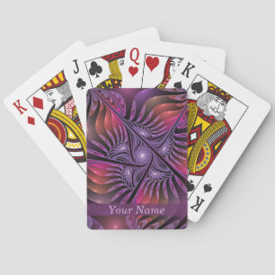 Colourful Fantasy Abstract Trippy Purple Name Playing Cards
