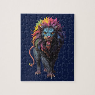 Colourful Fantasy Art a Lion Jigsaw Puzzle