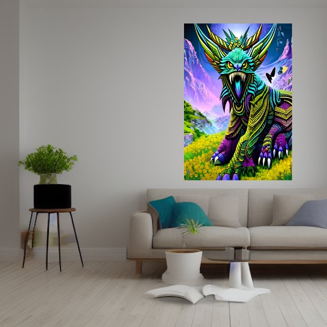 Colourful fantasy bear beast | AI Art Poster (Creator Uploaded)