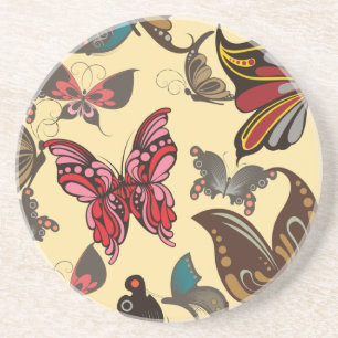 Colourful Fantasy Butterflies Coaster