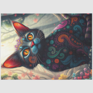 Colourful Fantasy Cat  Tissue Paper