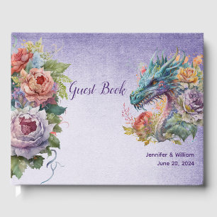 Colourful Fantasy Dragon Wedding Guest Book