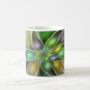 Colourful Fantasy Flower Modern Abstract Fractal Coffee Mug