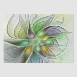 Colourful Fantasy Flower Modern Abstract Fractal Tissue Paper
