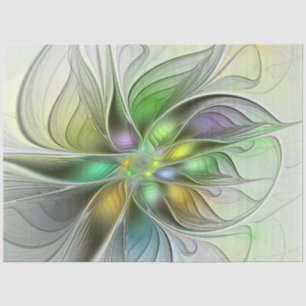 Colourful Fantasy Flower Modern Abstract Fractal Tissue Paper