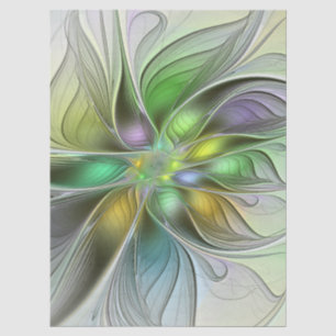 Colourful Fantasy Flower Modern Abstract Fractal Tissue Paper