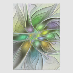 Colourful Fantasy Flower Modern Abstract Fractal Tissue Paper