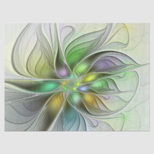 Colourful Fantasy Flower Modern Abstract Fractal Tissue Paper